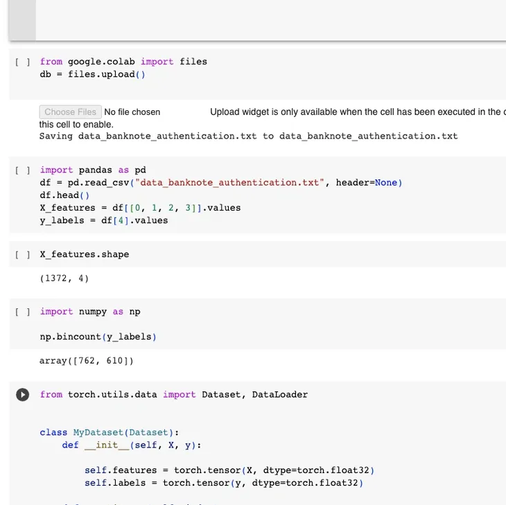 Example of code