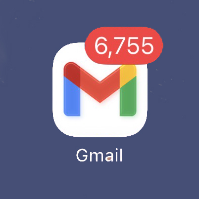 An overflowing email inbox